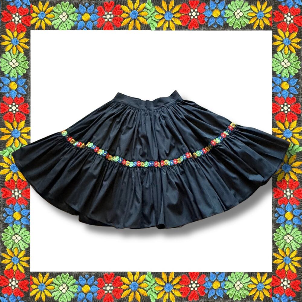 Vintage Black Skirt WhimsyGoth Lolita Folksy Punk Dark Cottage Costume  Cosplay